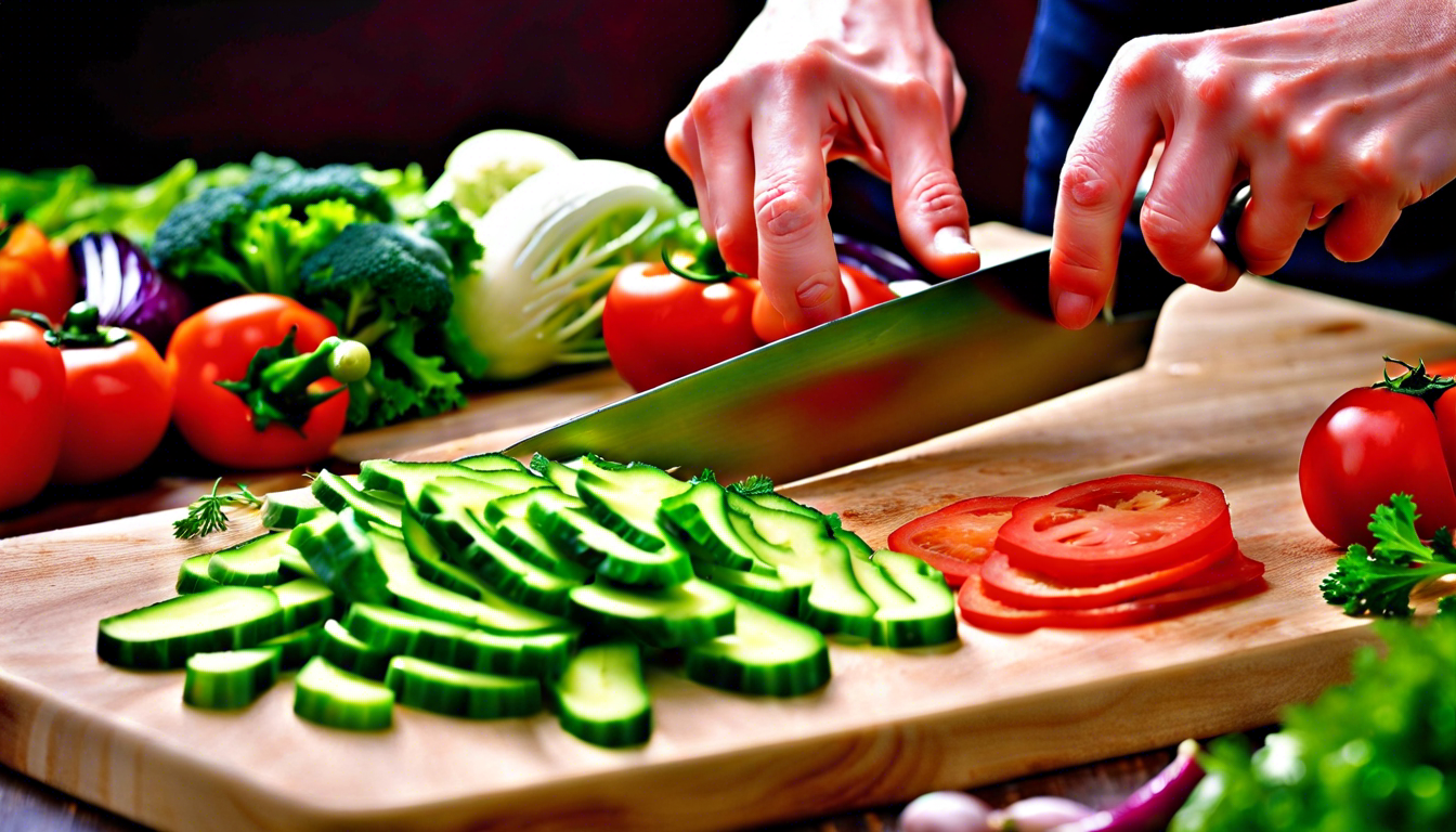 Простой способ нарезки овощей для салата